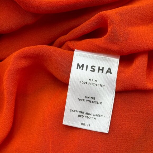 🆕 MISHA COLLECTION 🧿 NWOT Red Sapphire Sequins Mini Dress, Sz M - US 6 - Picture 16 of 16